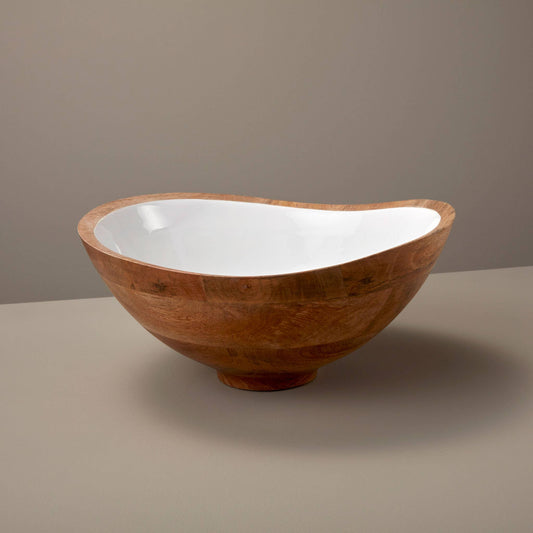 White Madras Bowl Lg