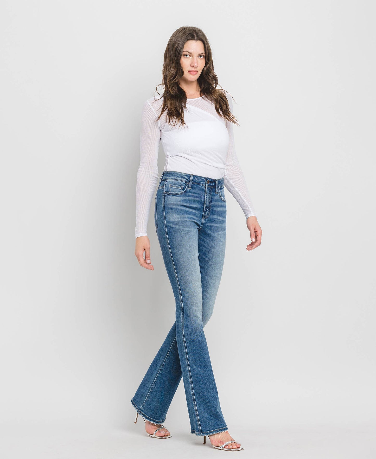 High Rise Full Length Bootcut Jeans F5099