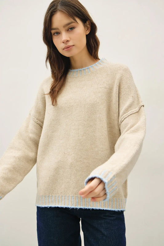 Oatmeal Mock Sweater