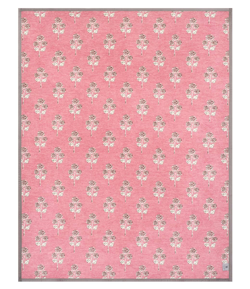 Hydrangea Blockprint Blanket