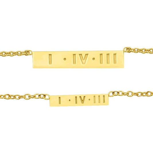 143 Gold Bar Small Necklace - I Love You