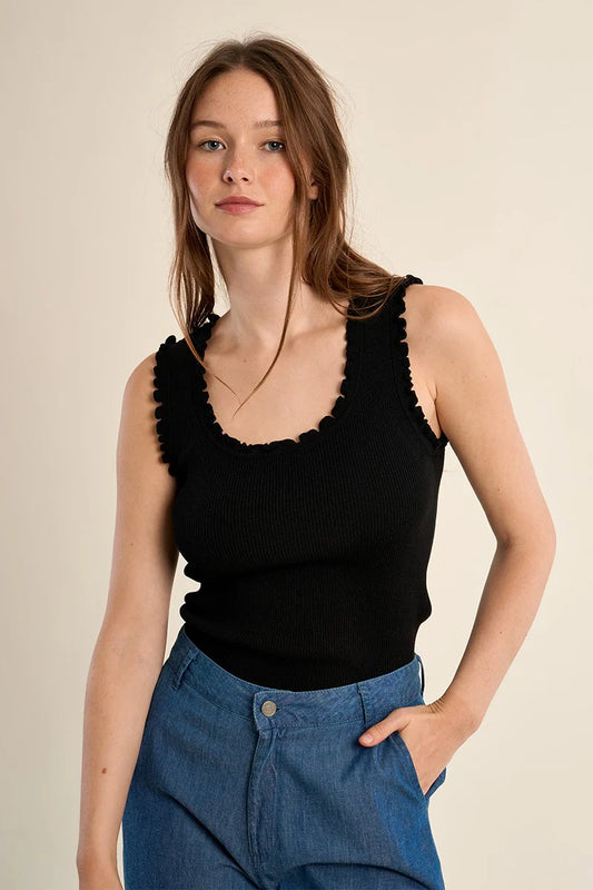 MB Black Ribbed Tank
