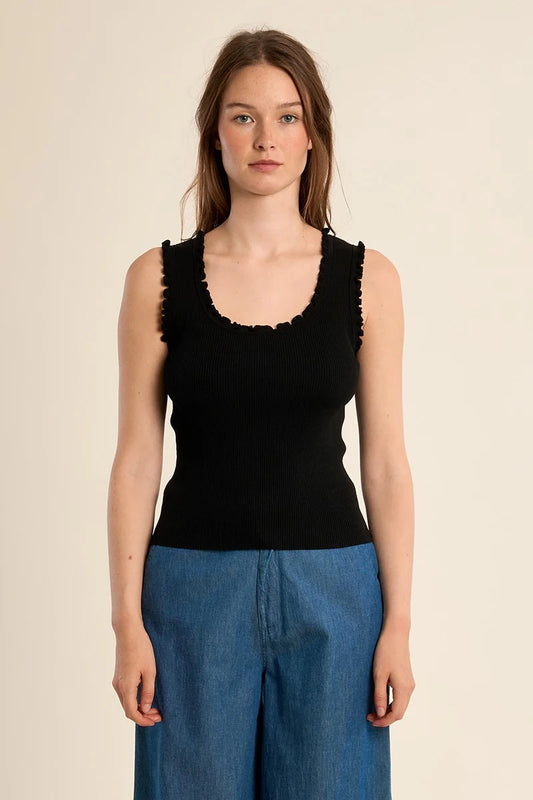 MB Black Ribbed Tank
