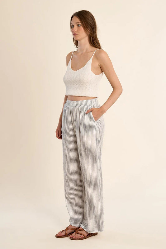 Navy Stripe Woven Pants