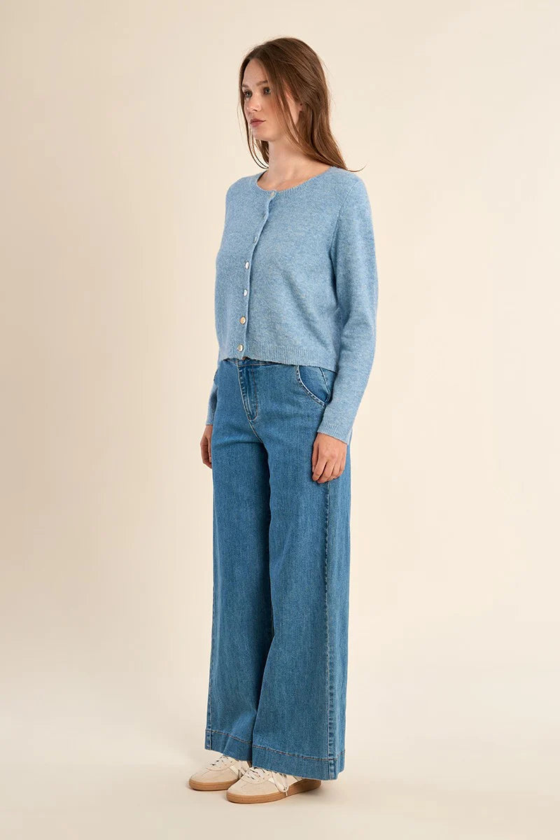 MB Blue Woven Cardigan