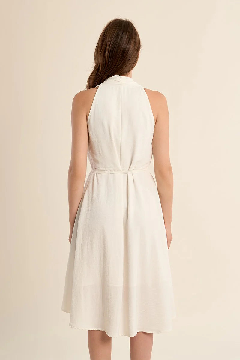 MB White Aysmetrical Dress