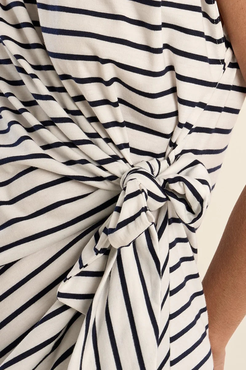 MB Navy Stripe Side Tie Dress
