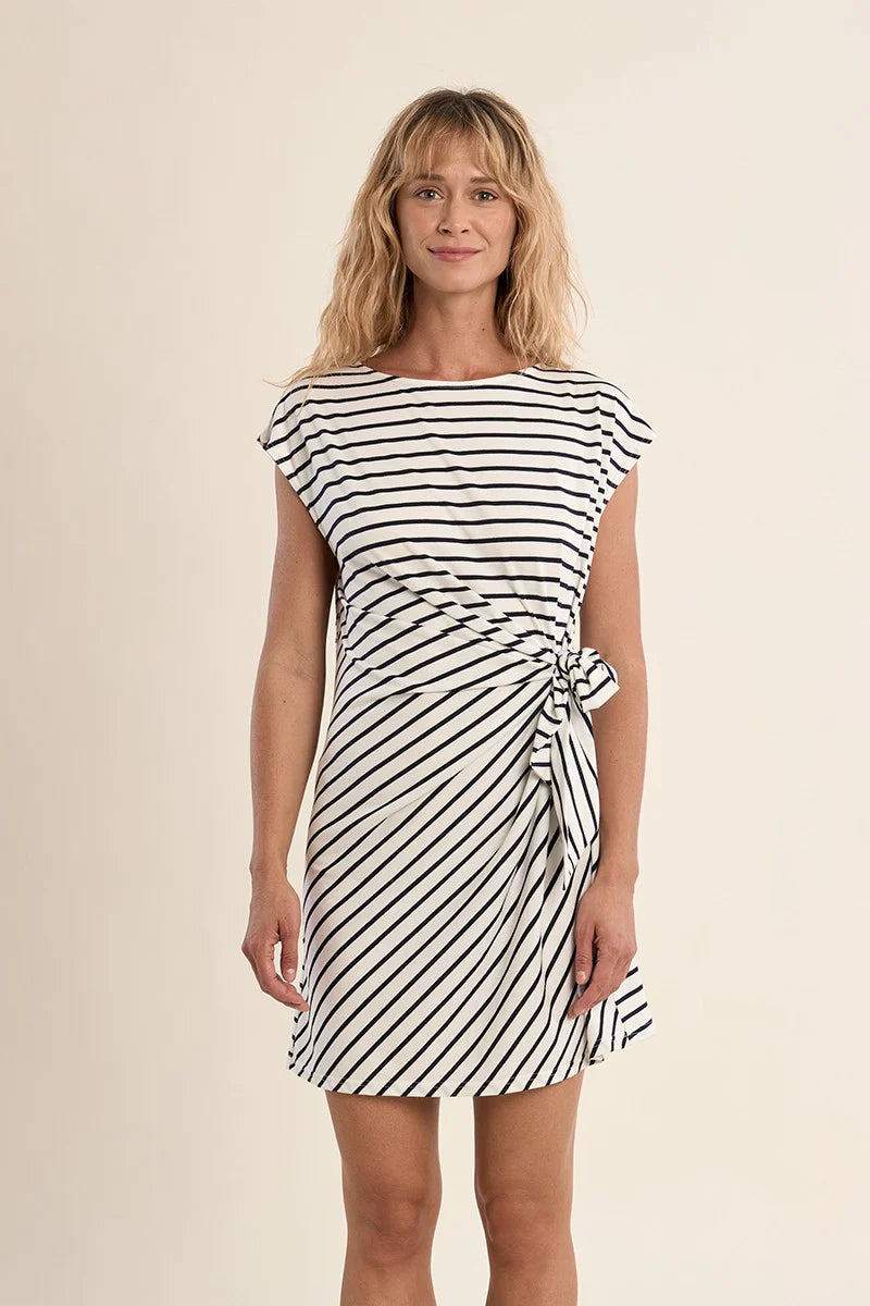MB Navy Stripe Side Tie Dress