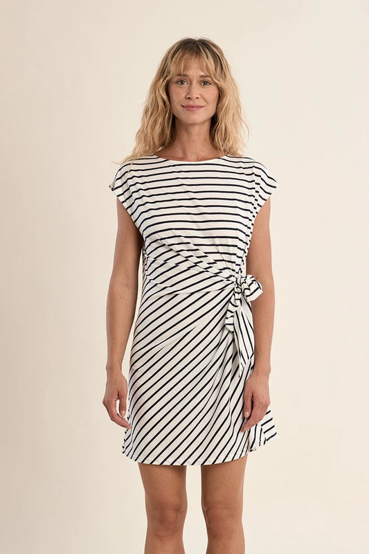 MB Navy Stripe Side Tie Dress