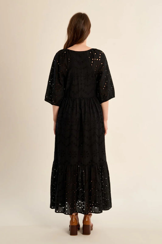 MB Black Embroidered Dress