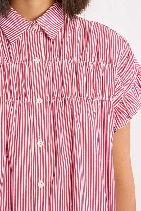 MB Red Stripe Shirt Dress
