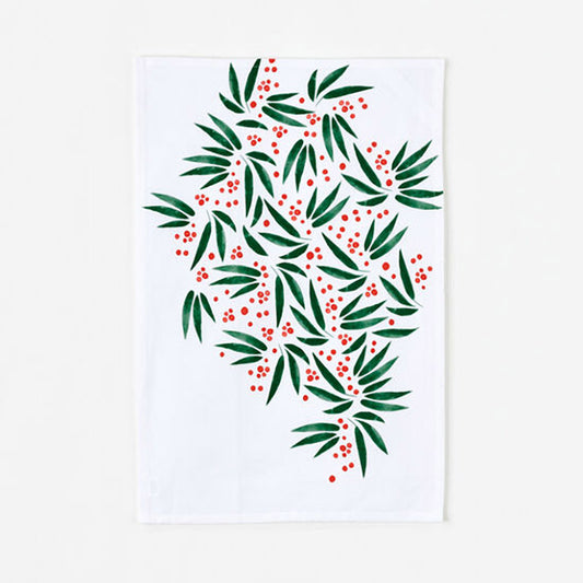 Winter Forest Berry Dish Towel