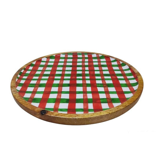 Plaid Round Tray