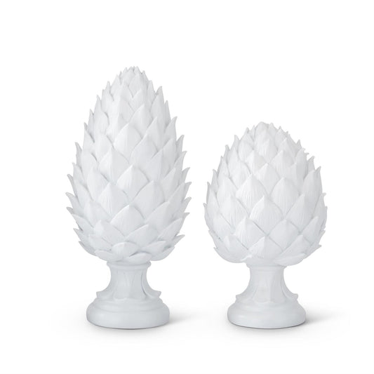 White Resin Artichoke Finials