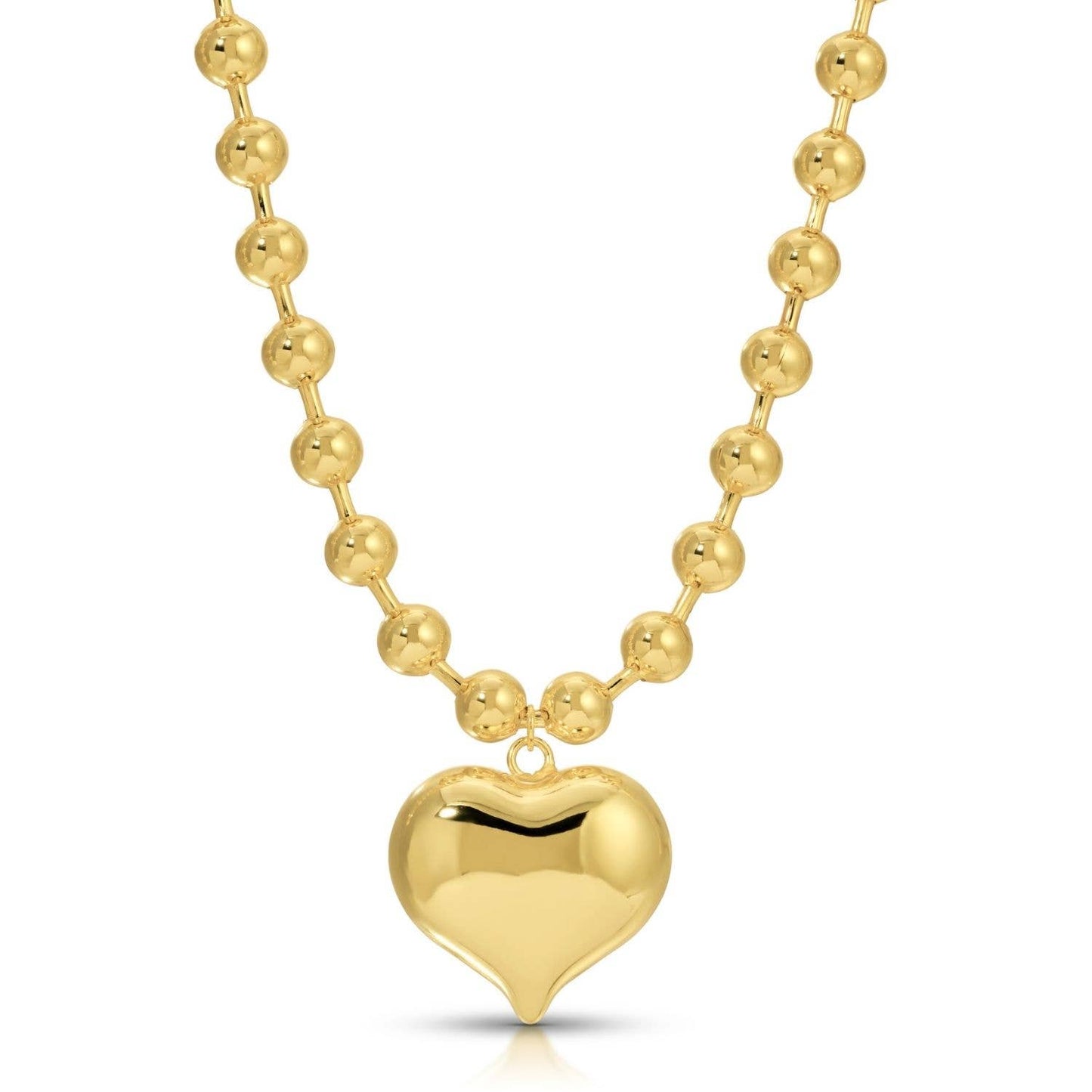 Bubble Heart Ball Chain Necklace