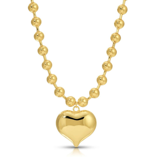 Bubble Heart Ball Chain Necklace