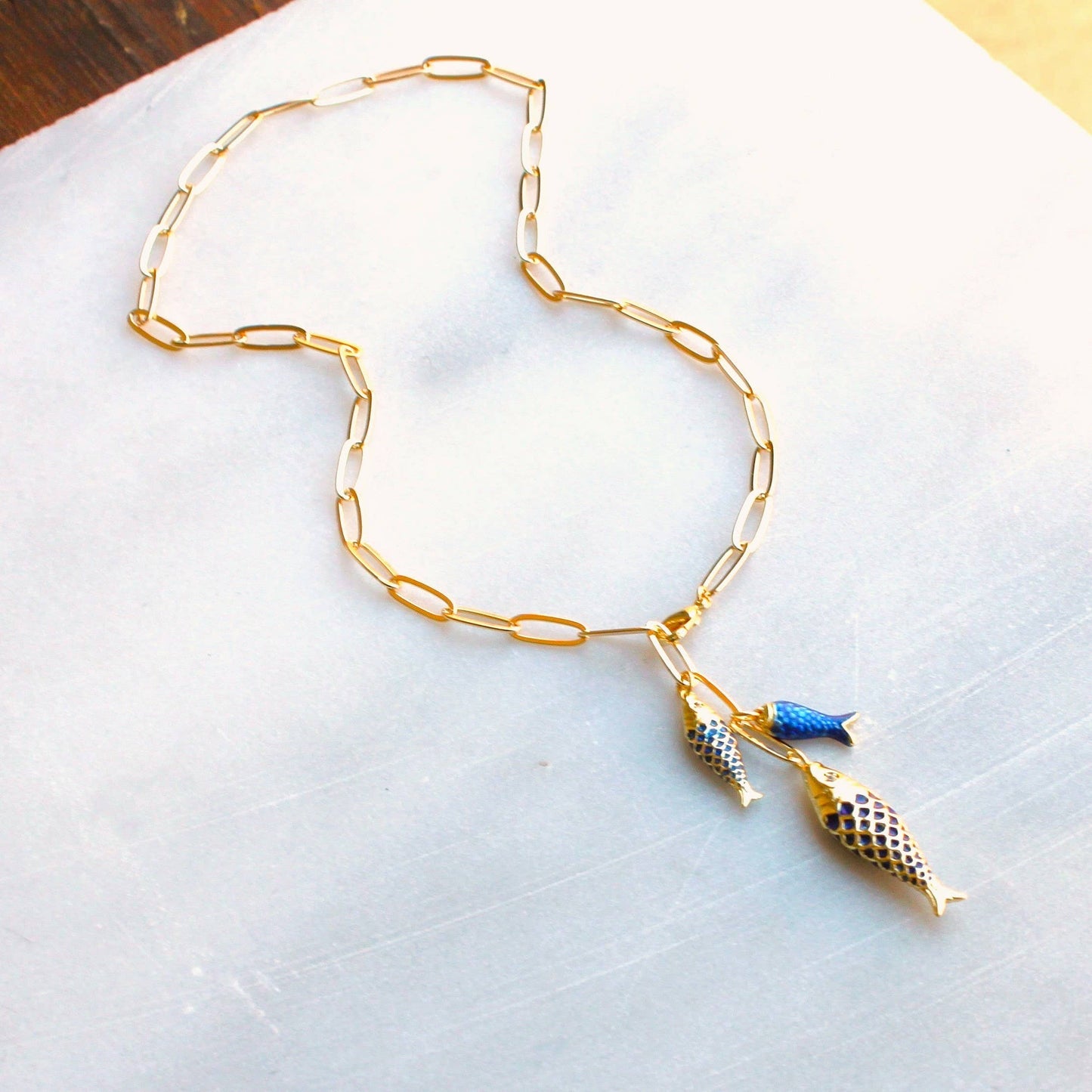 Lucky Catch Blue Fish Necklace