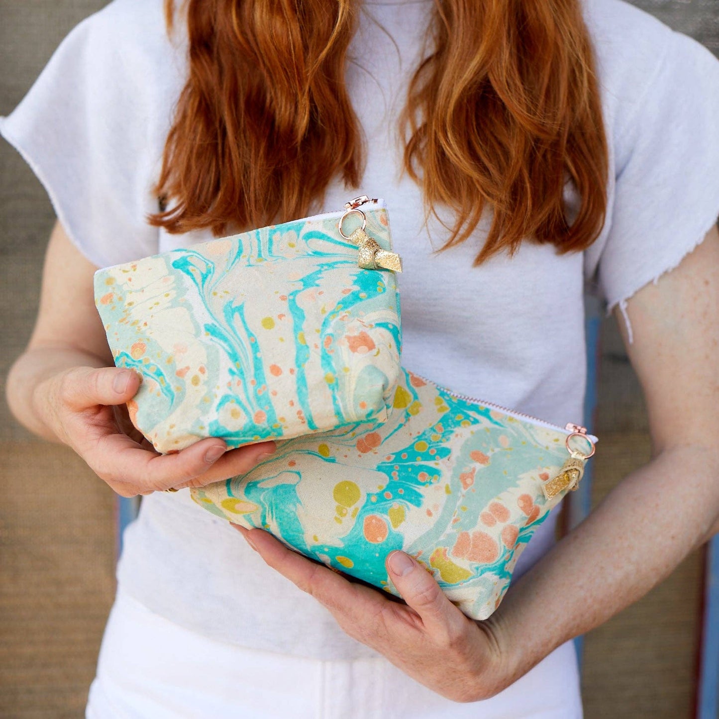 Marbled Large Pouch Bag