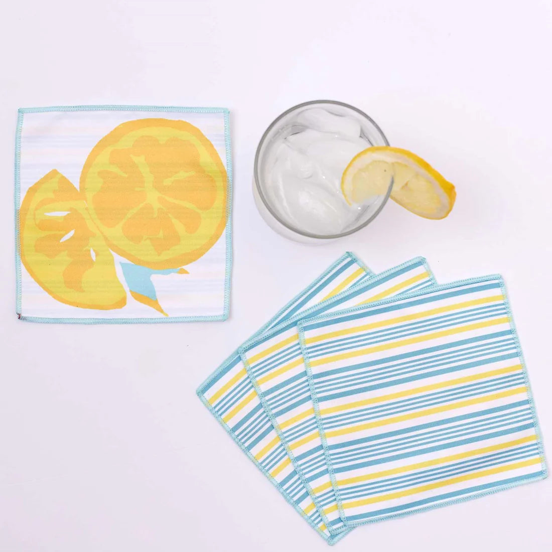 Lemon Reusable Cocktail Napkins