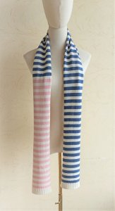 Striped Wool Blend Striped Scarf