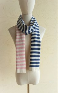 Striped Wool Blend Striped Scarf