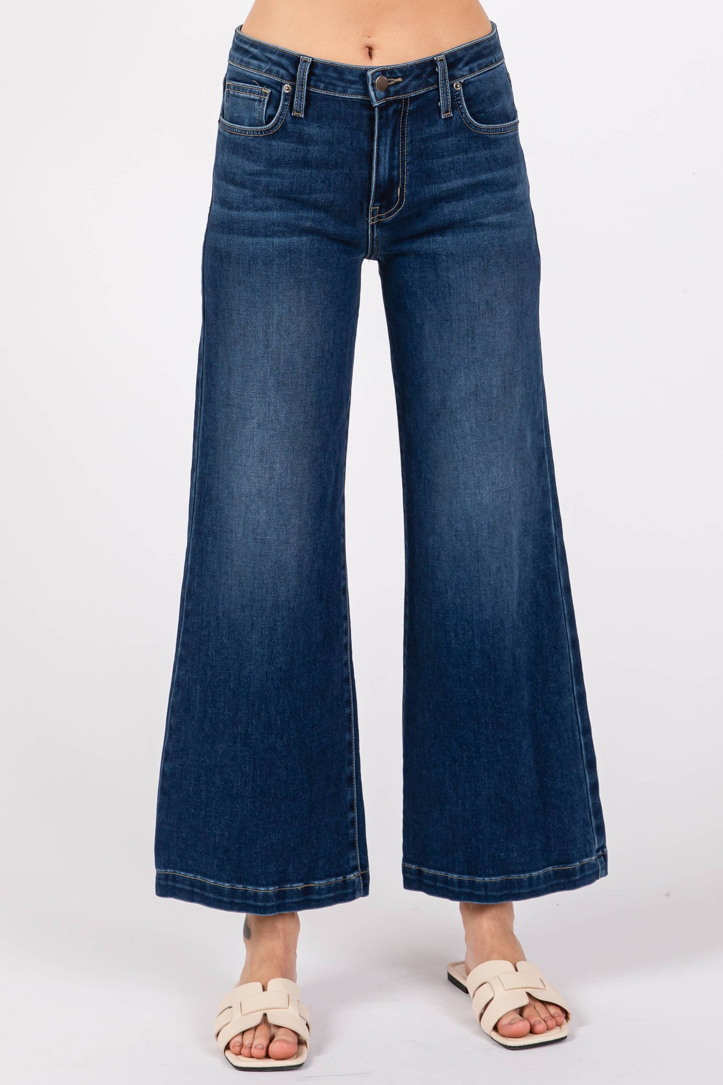 Wide Leg Culotte Jeans