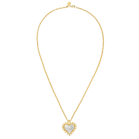 Mother Pearl Long Heart Necklace