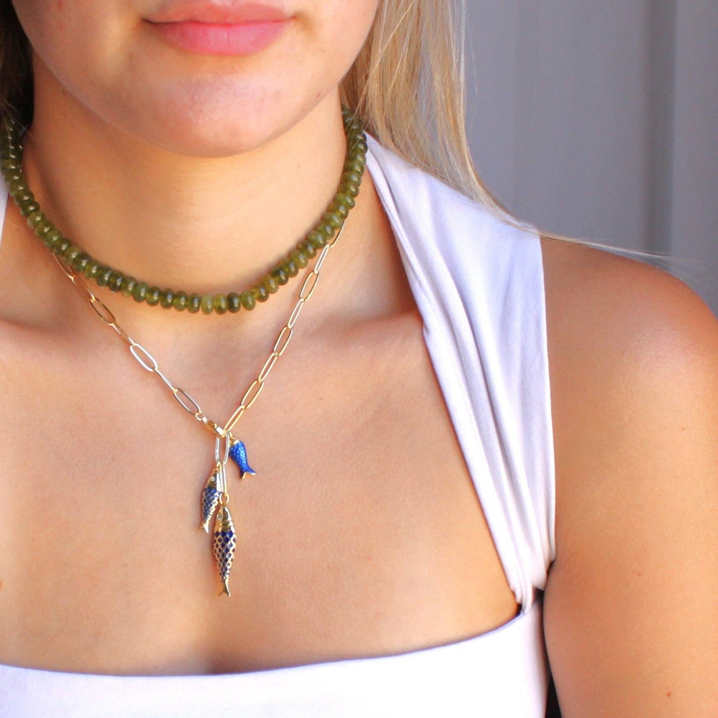 Lucky Catch Blue Fish Necklace