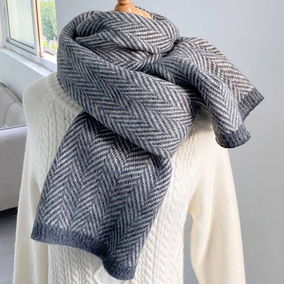 Plaid Faux Cashmere Scarf
