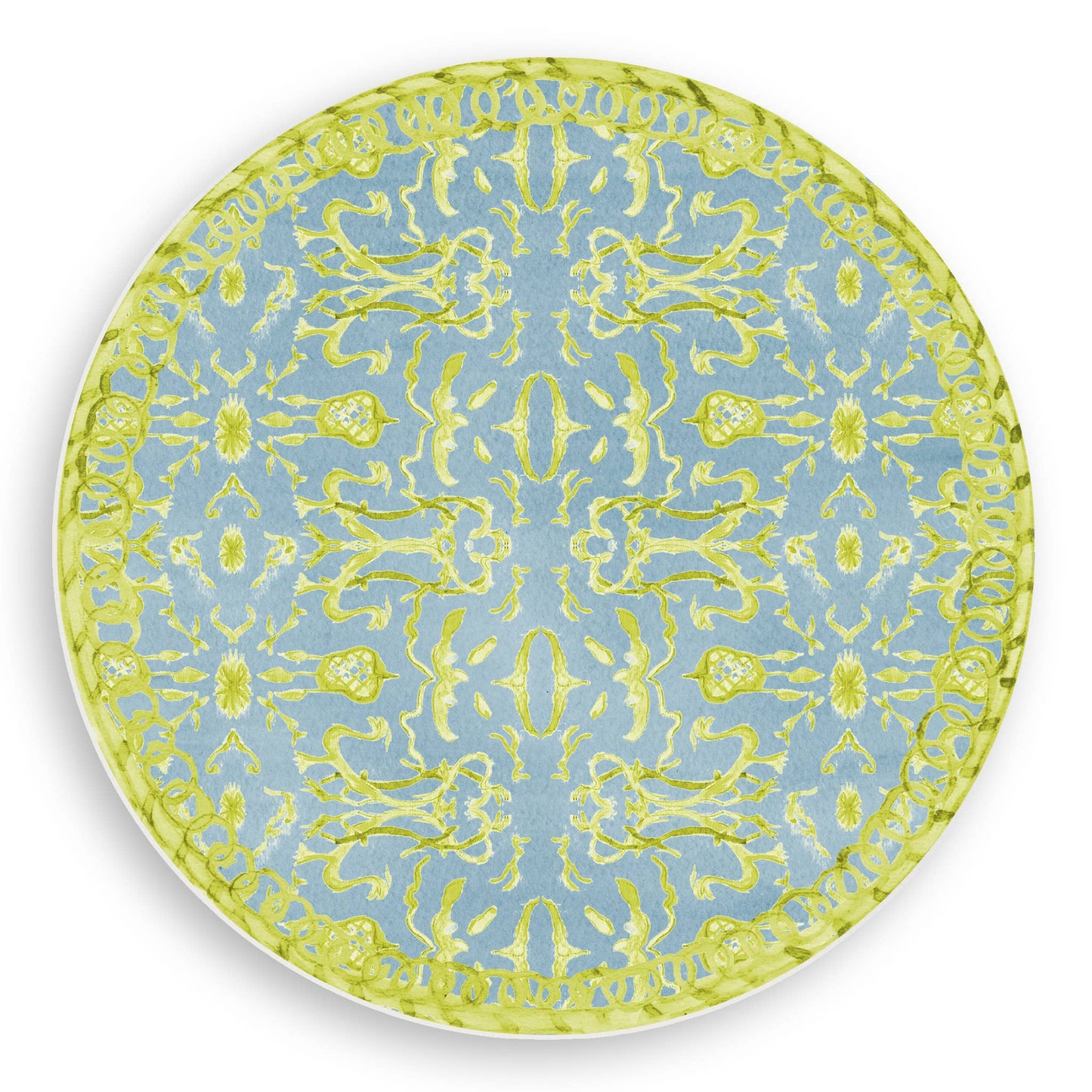 Blue Chartreuse Chinoiserie Reversible Placemat