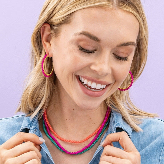 Hot Pink Lillian Hoops