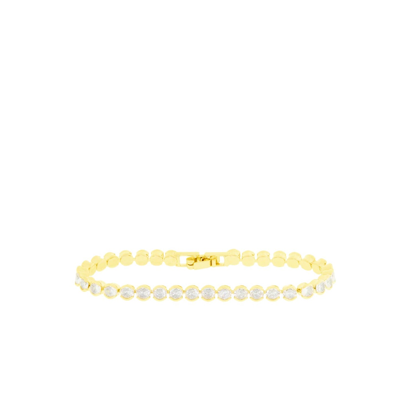 Crystal bezel set tennis bracelet