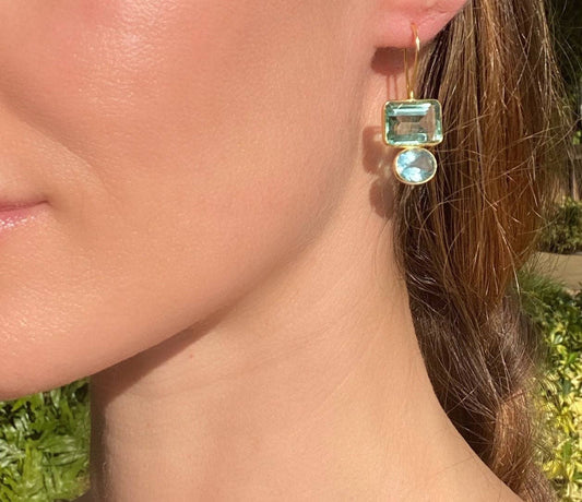 Aqua & Lime Valencia Earring.