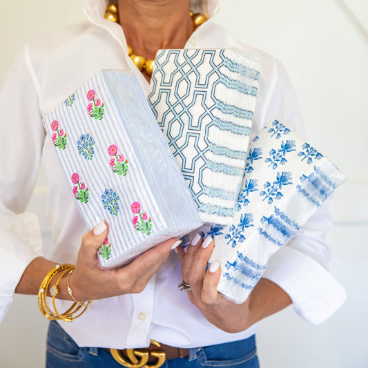 Tulip Block Print Guest Towels