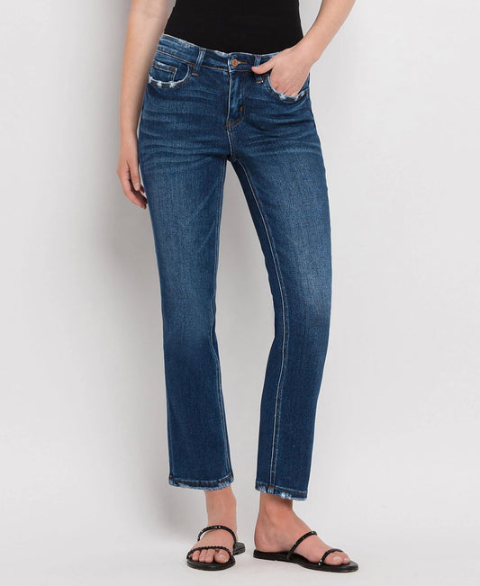 Mid Rise Ankle Slim Straight Jeans F4999