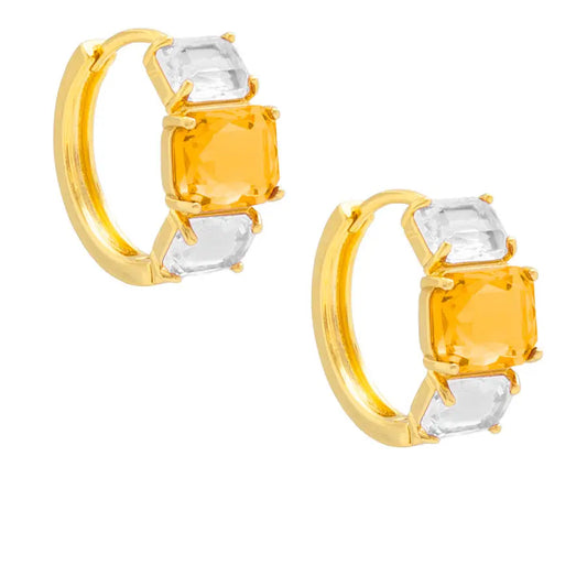 Claw-Set Crystal Hoop Earring