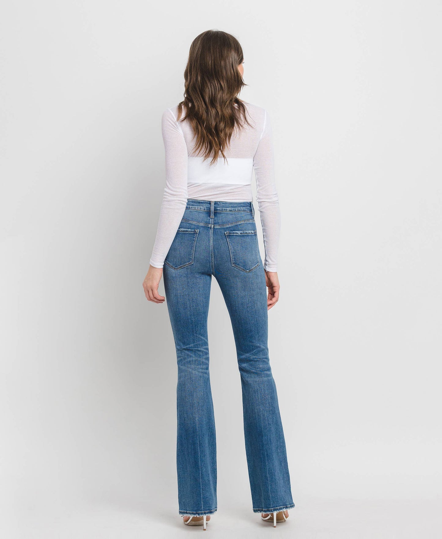 High Rise Full Length Bootcut Jeans F5099