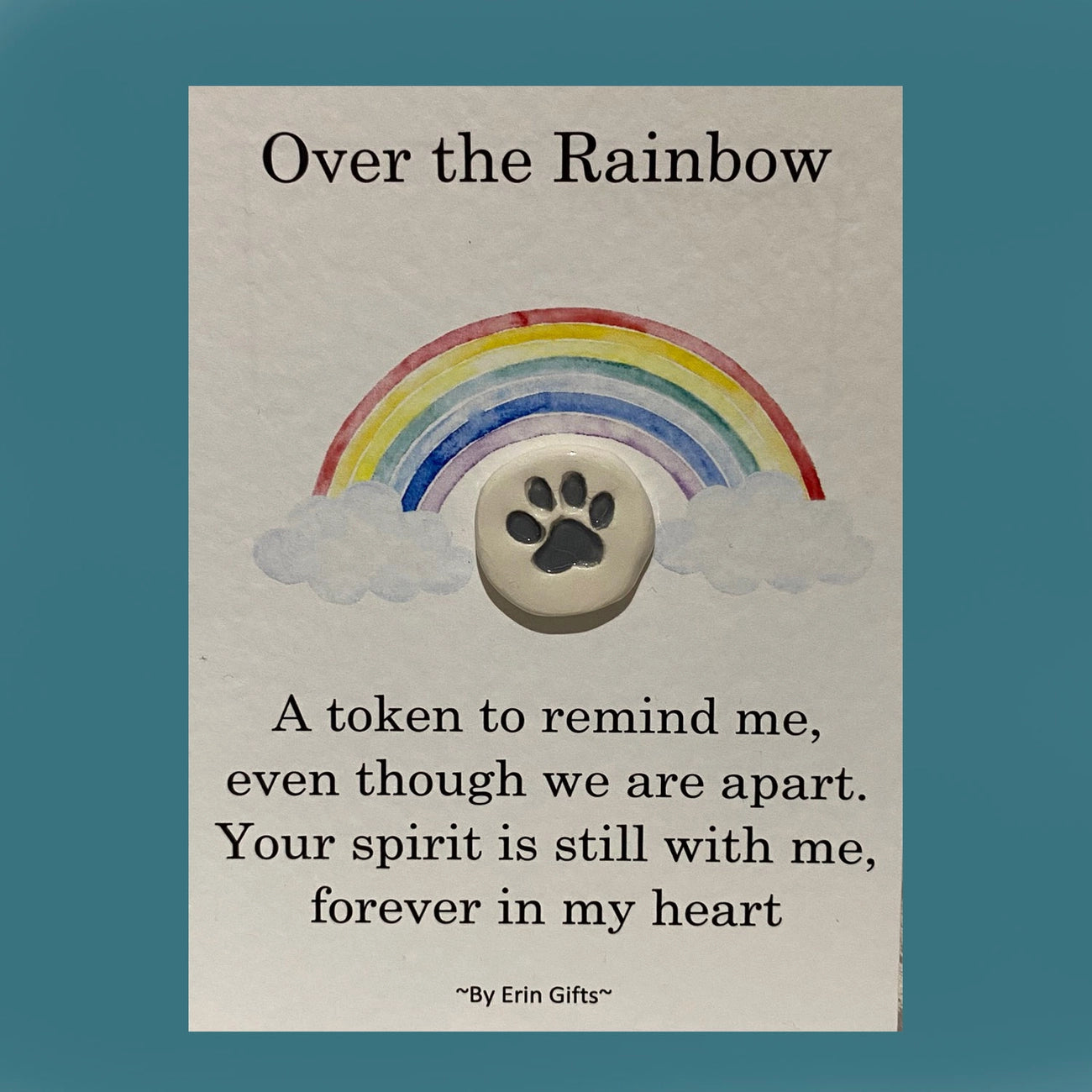 Over the Rainbow Ceramic Token Hug Card