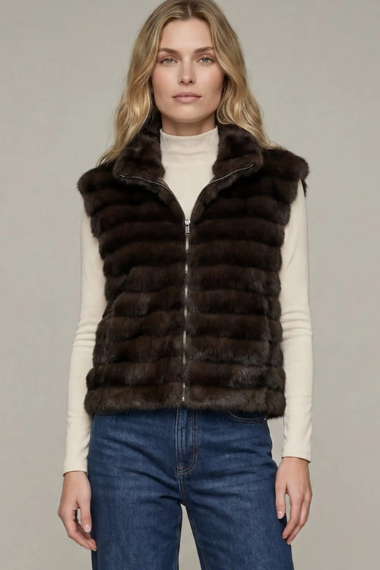 Brown Faux Fur Vest