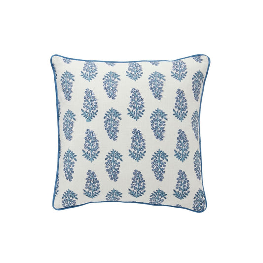 Dianthus Print Blue Pillow
