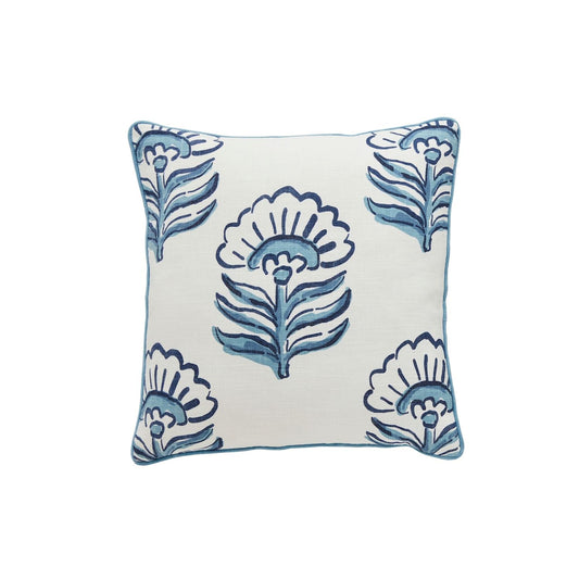 Large Scale Print Blue Pillow