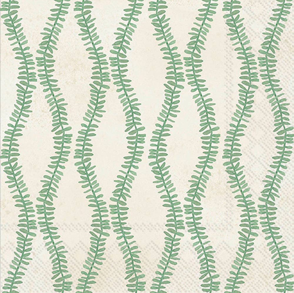 Leaf Stem Green Cocktail Napkins
