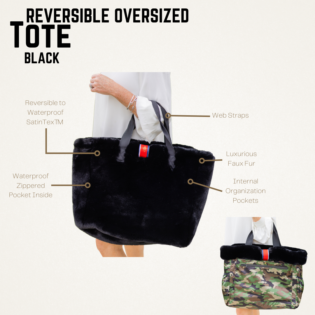 Black Reversible Oversized Tote