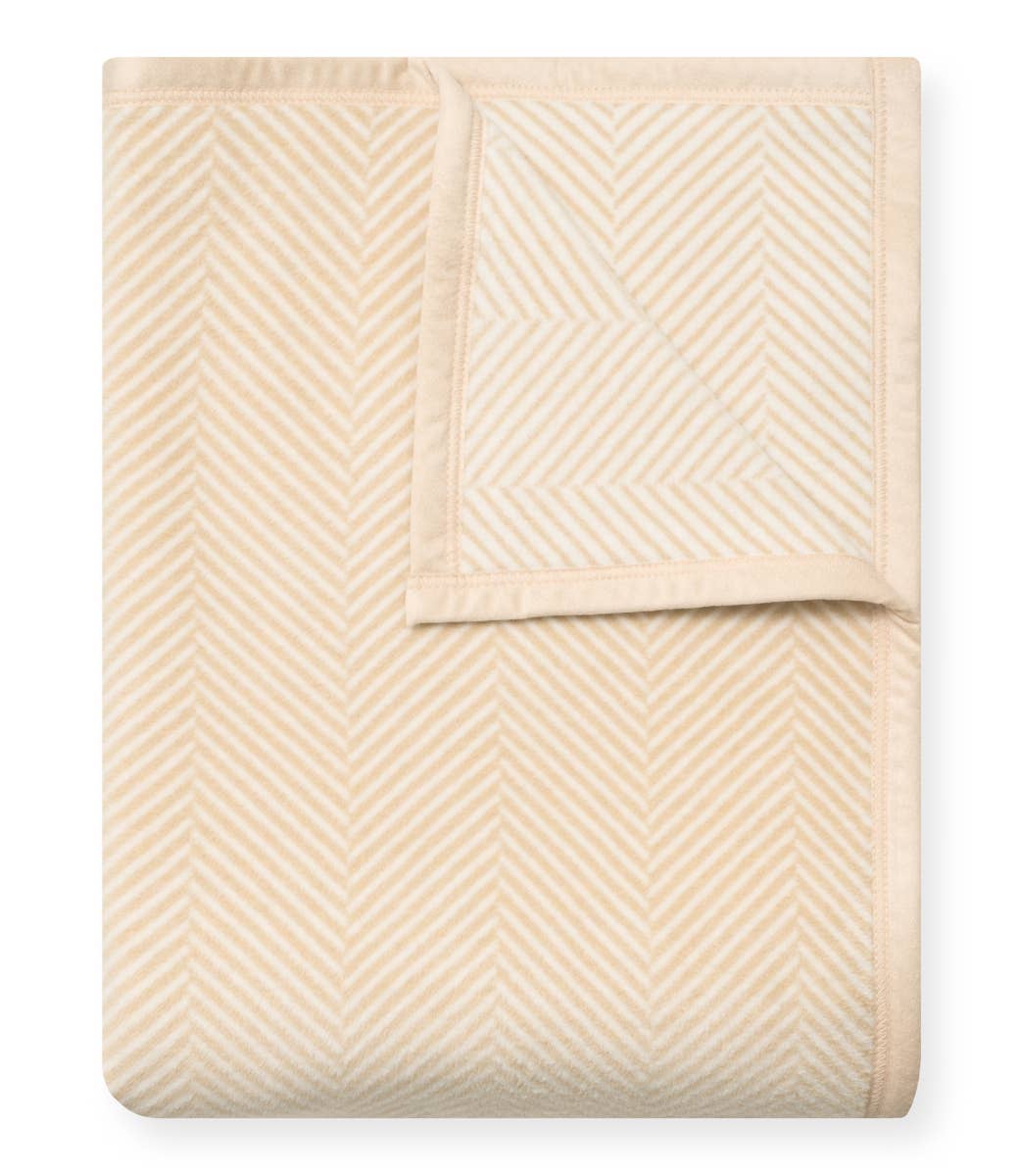 Cream Harborview Herringbone  Blanket