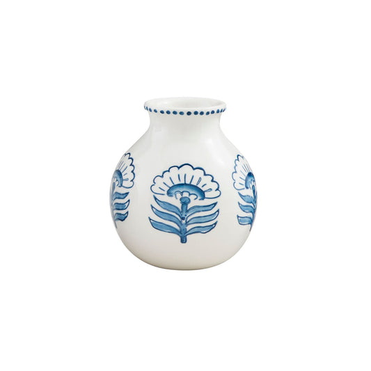 Blue Floral Print Vase