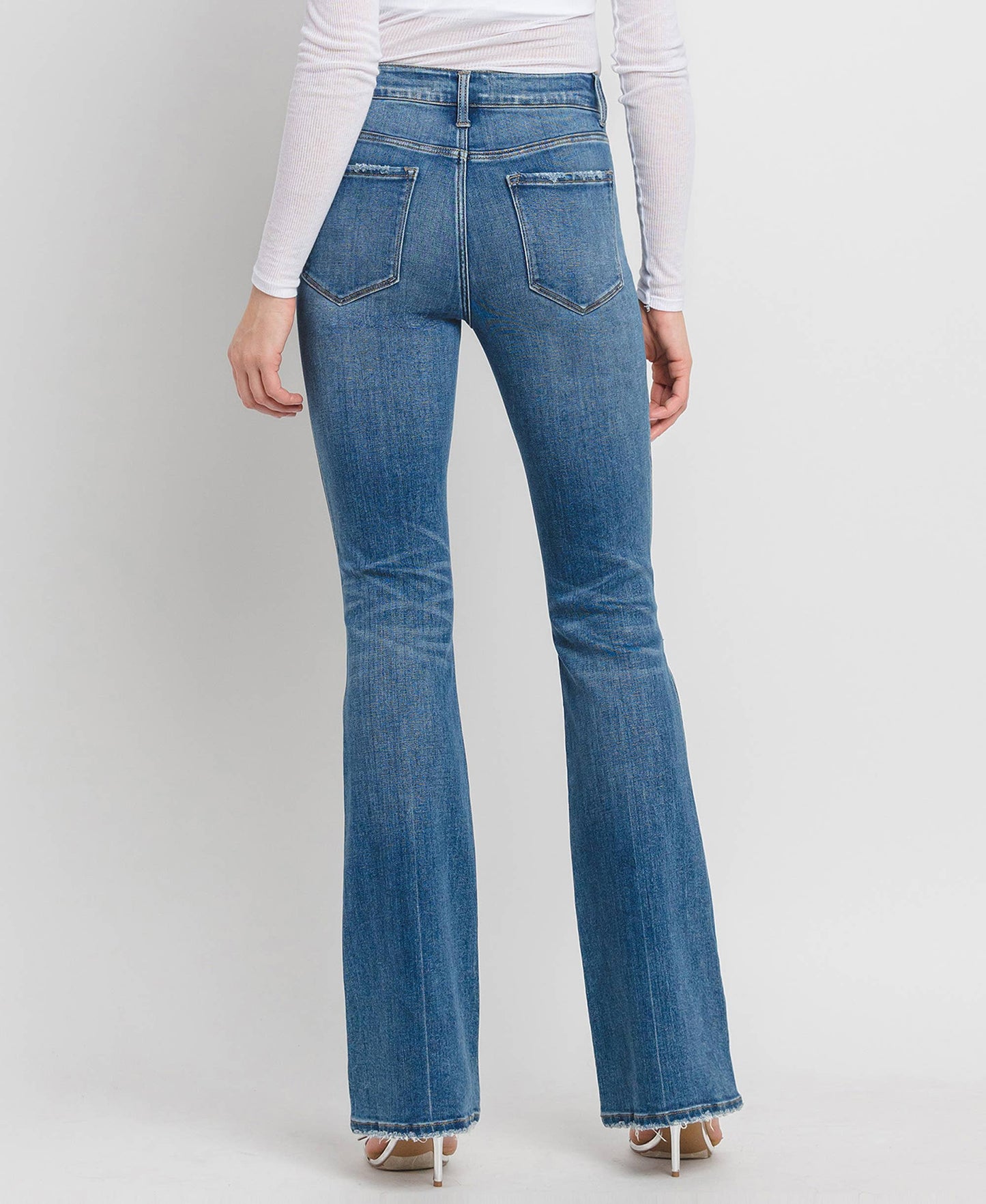 High Rise Full Length Bootcut Jeans F5099