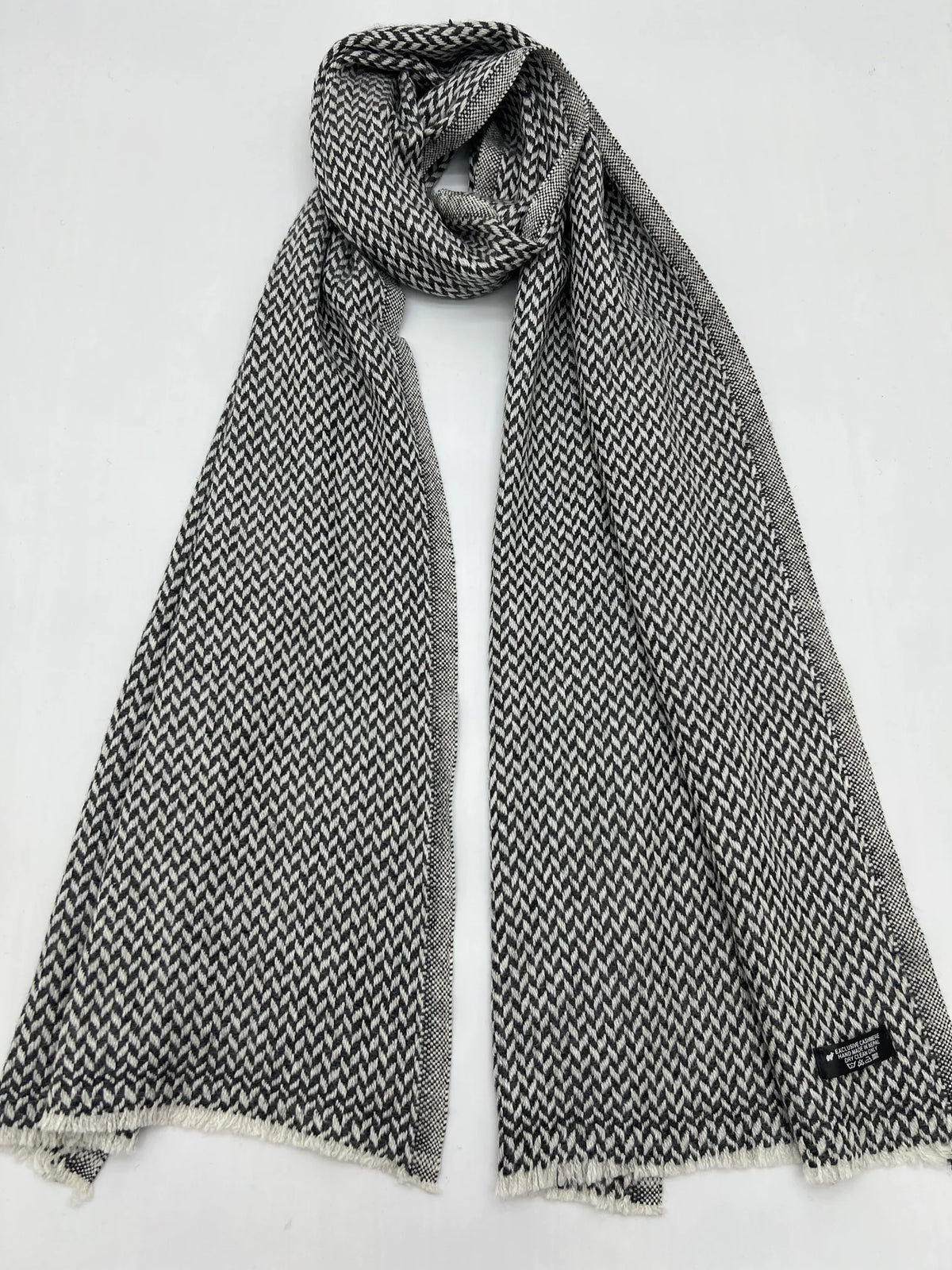 Navy Grey Pattern Scarf