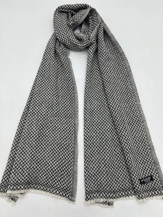 Navy Grey Pattern Scarf