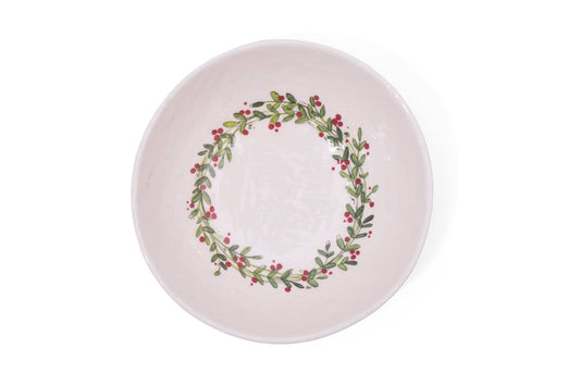 Christmas Wreath Large Serving Bowl