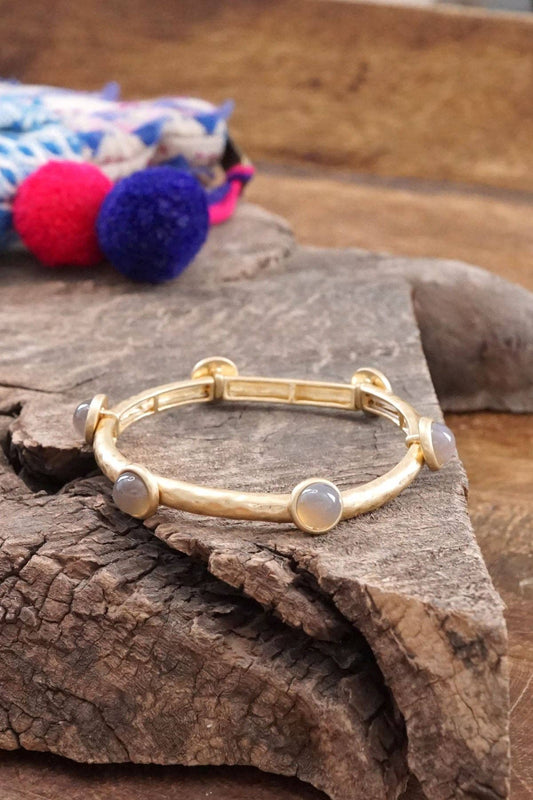 Stone Dots Golden Bangle
